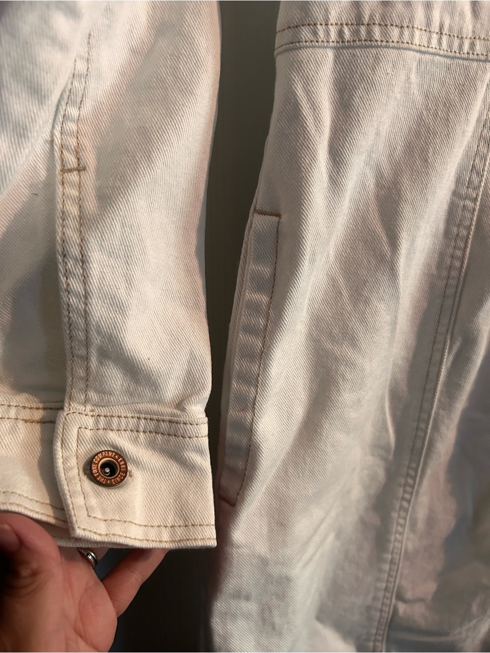 FRYE 100% Cotton White Denim Shirt Bone Cinched Waist Boho Western Rodeo Dress - Picture 8 of 10